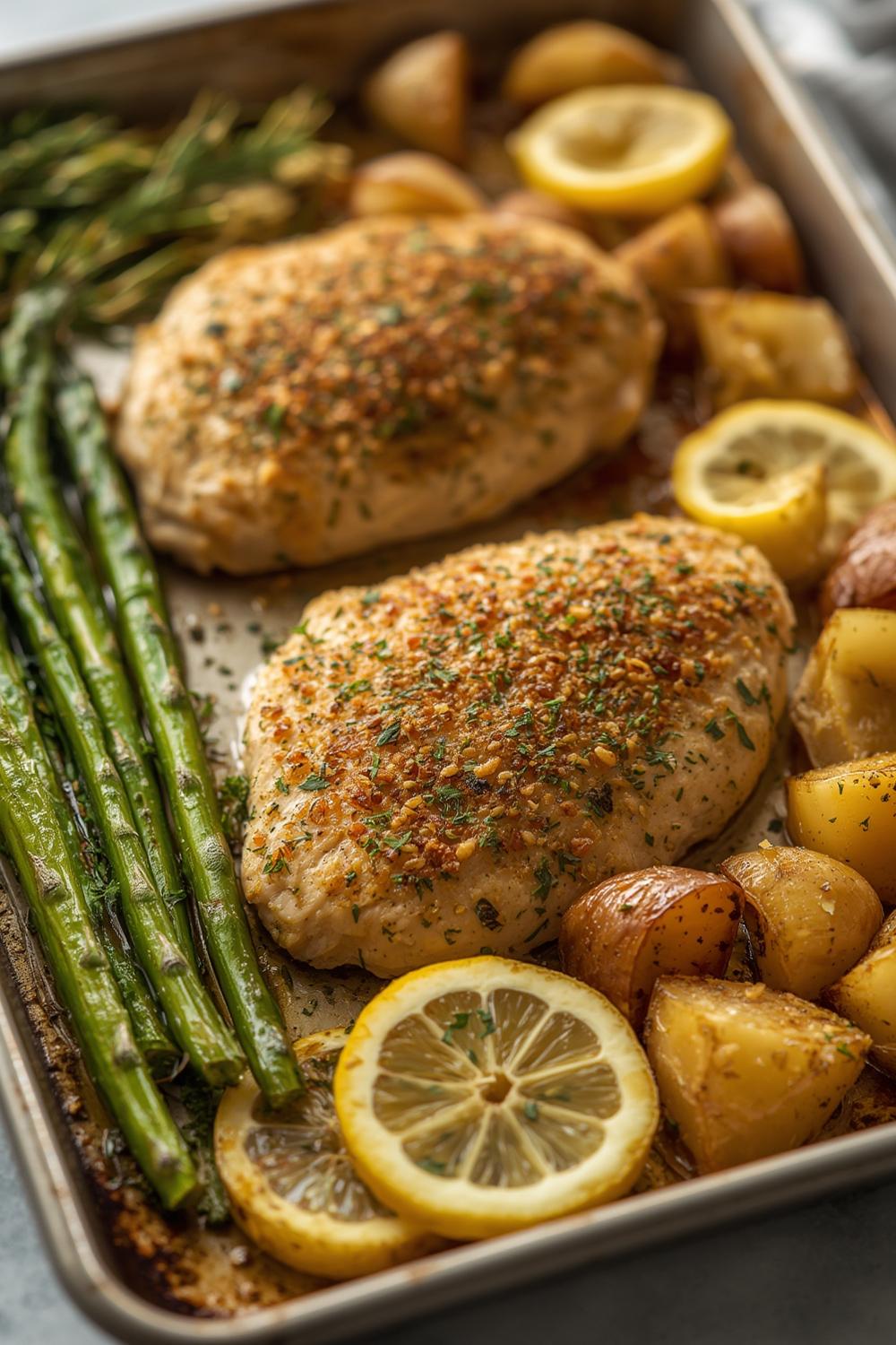 One-Pan Lemon Herb Chicken & Asparagus Dinner in 30 Minutes