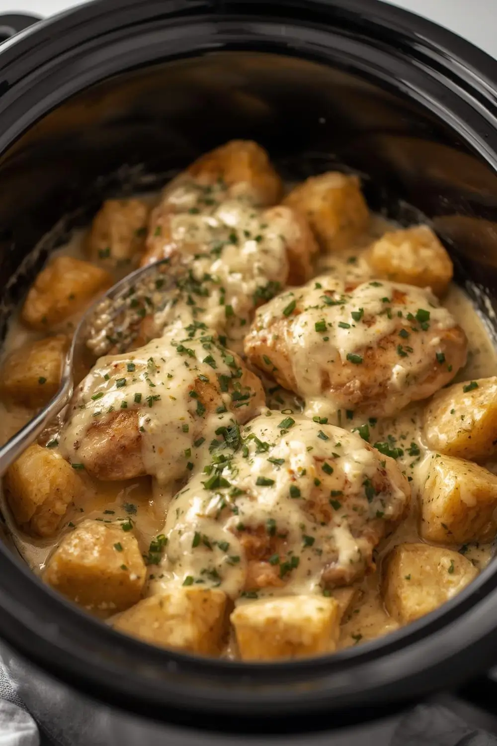 Crockpot Garlic Parmesan Chicken & Potatoes – One-Pot Wonder!