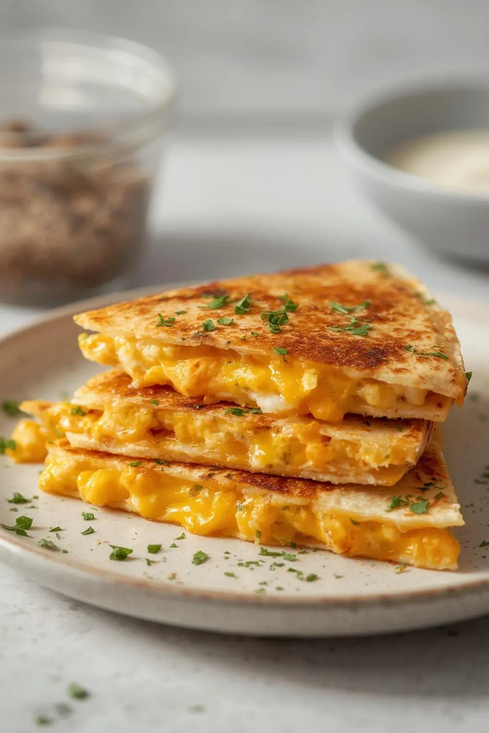 Easy breakfast quesadilla with eggs