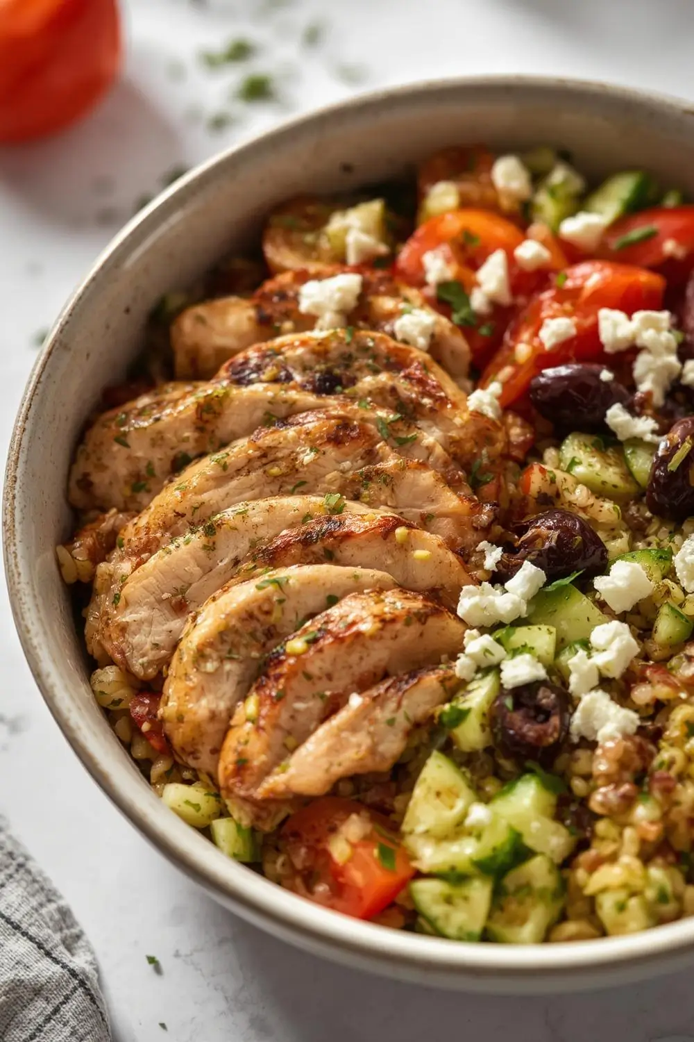 Easy Healthy Mediterranean Chicken Rice Bowl Recipe – Ready in 30 Minutes!