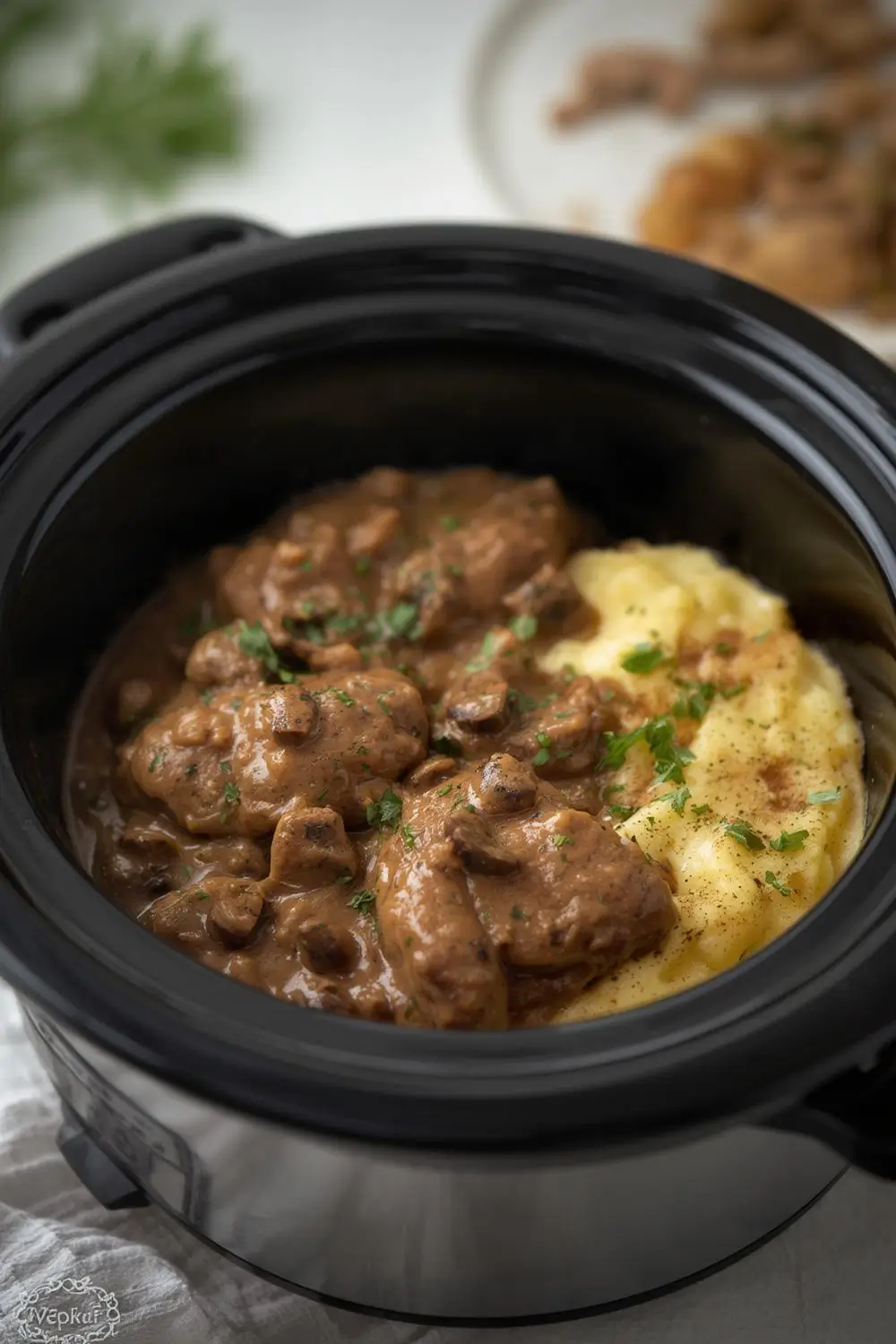 Easy Slow Cooker Creamy Mushroom Pork Chops | Tender & Flavorful