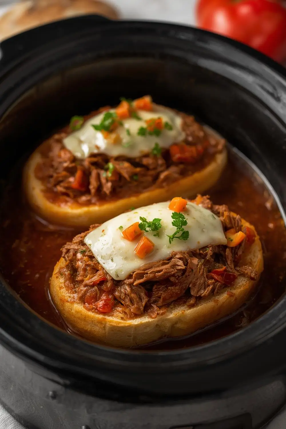 Easy Slow Cooker Italian Beef Sandwich Filling Recipe