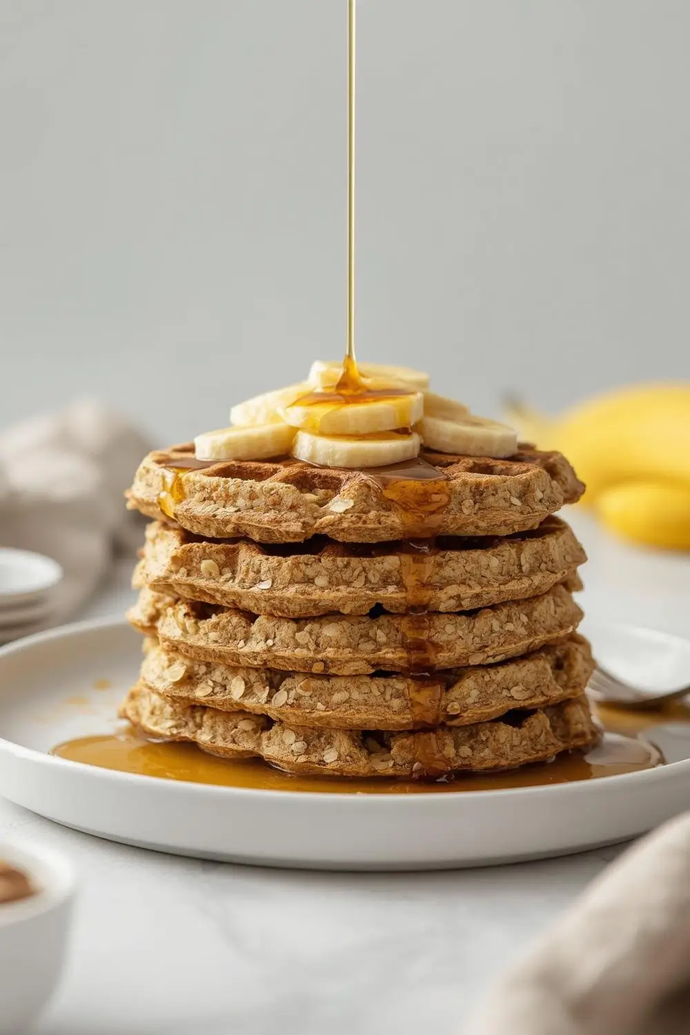 Fluffy Blender Banana Oat Waffles