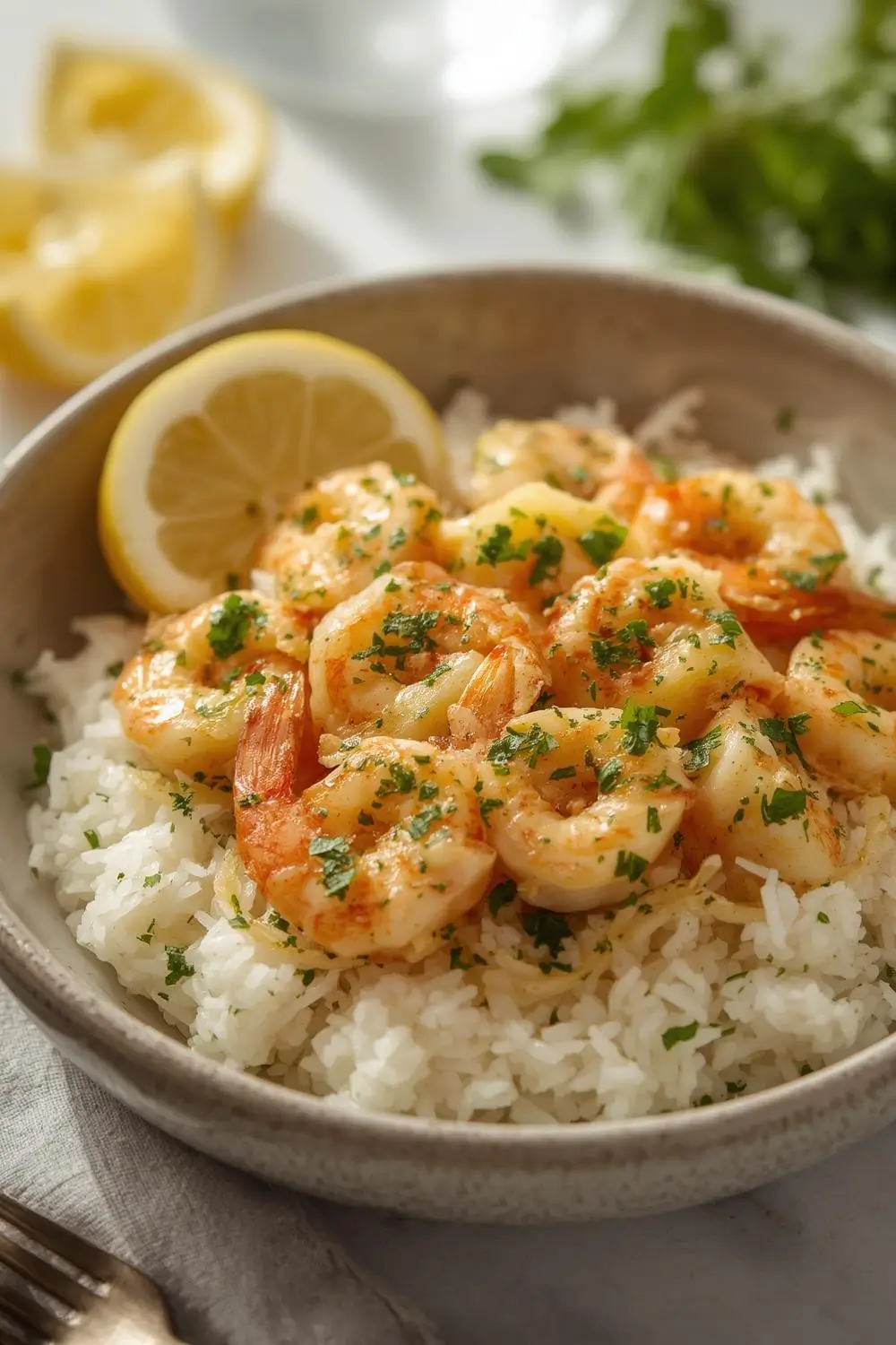 Garlic Butter Shrimp Rice Bowl – Easy 20 Minute Dinner