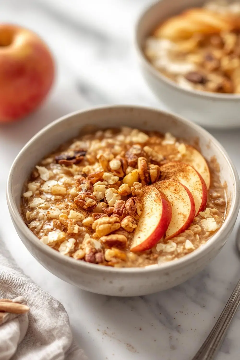 Healthy Apple Cinnamon Protein Oats | High Fiber Meal Prep Breakfast