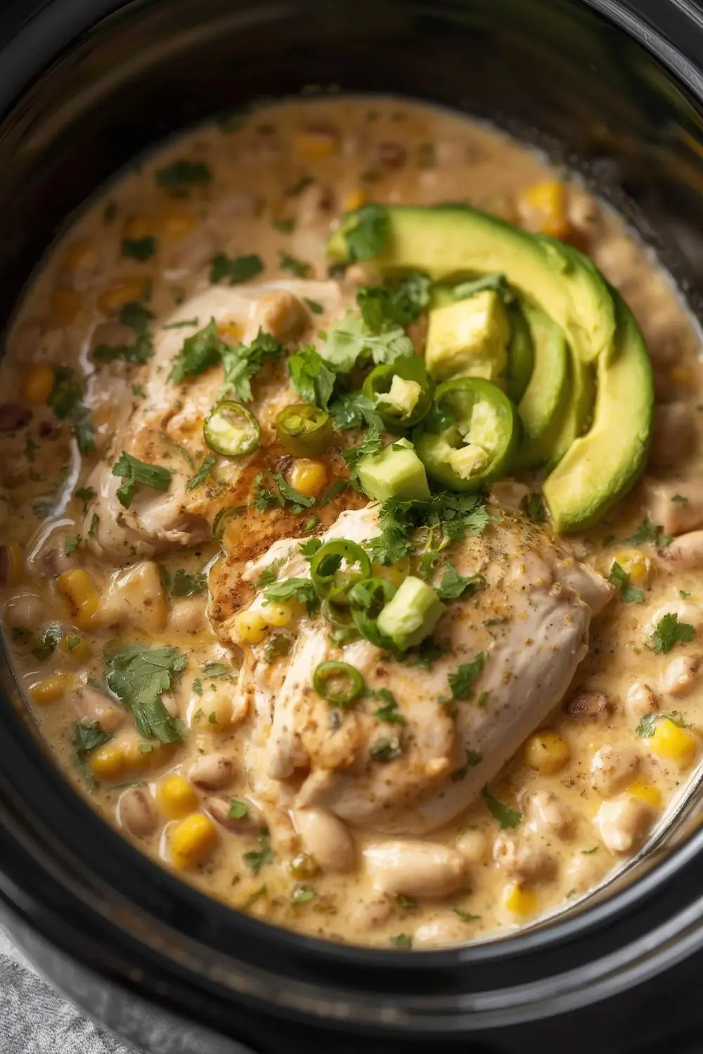 Healthy Crockpot White Chicken Chili 🐔🌶️ | Easy & Delicious!