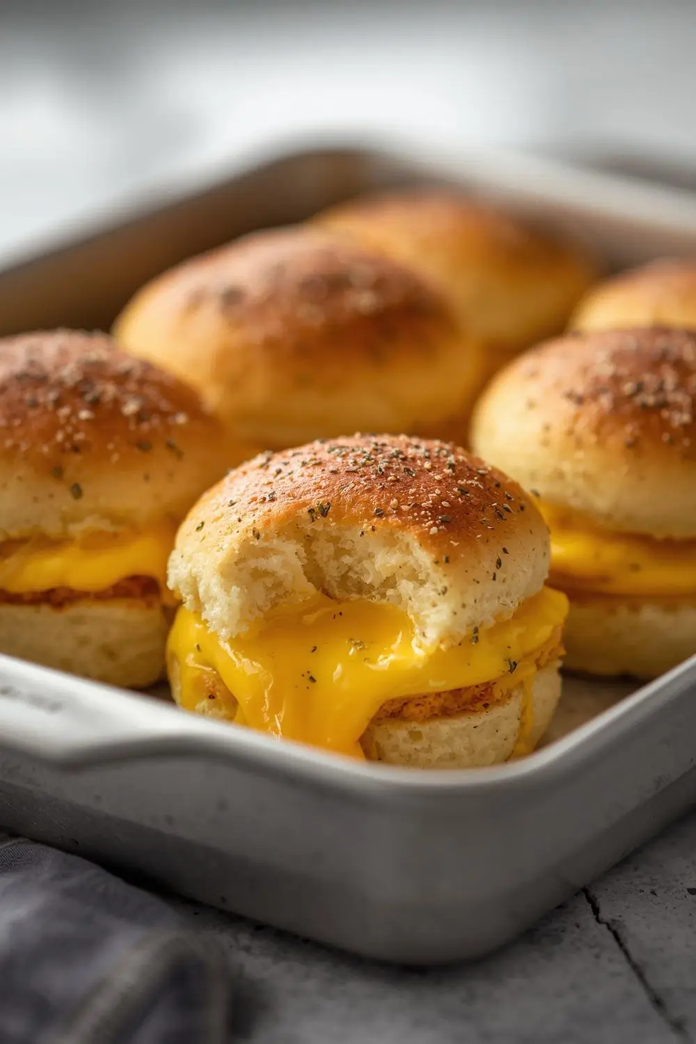 Make ahead egg and cheese breakfast sliders
