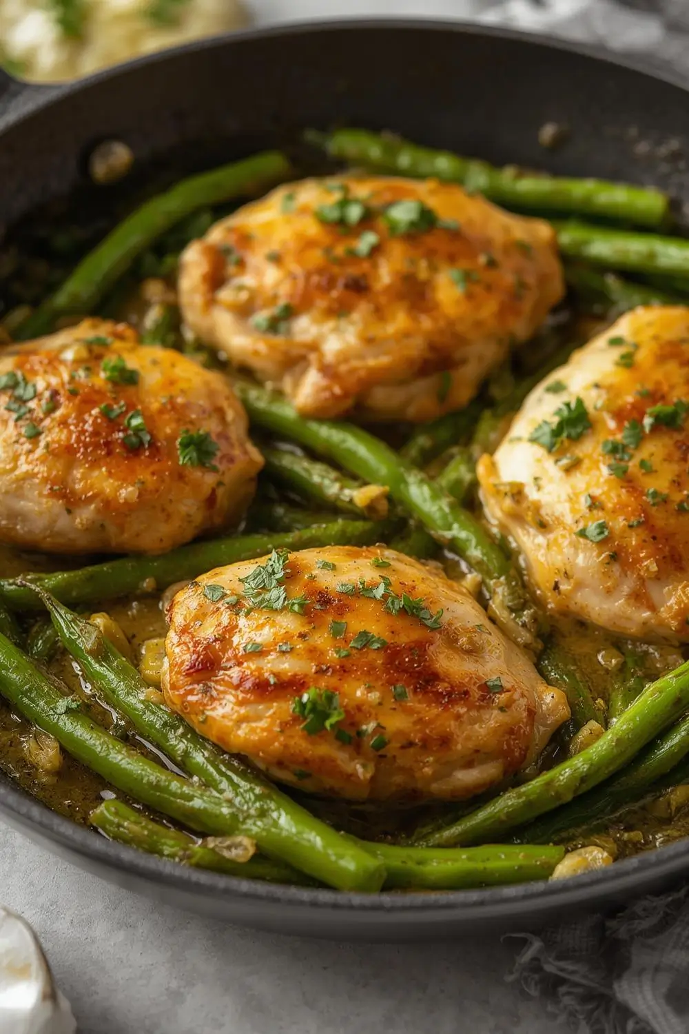One-Pan Garlic Butter Chicken and Green Beans