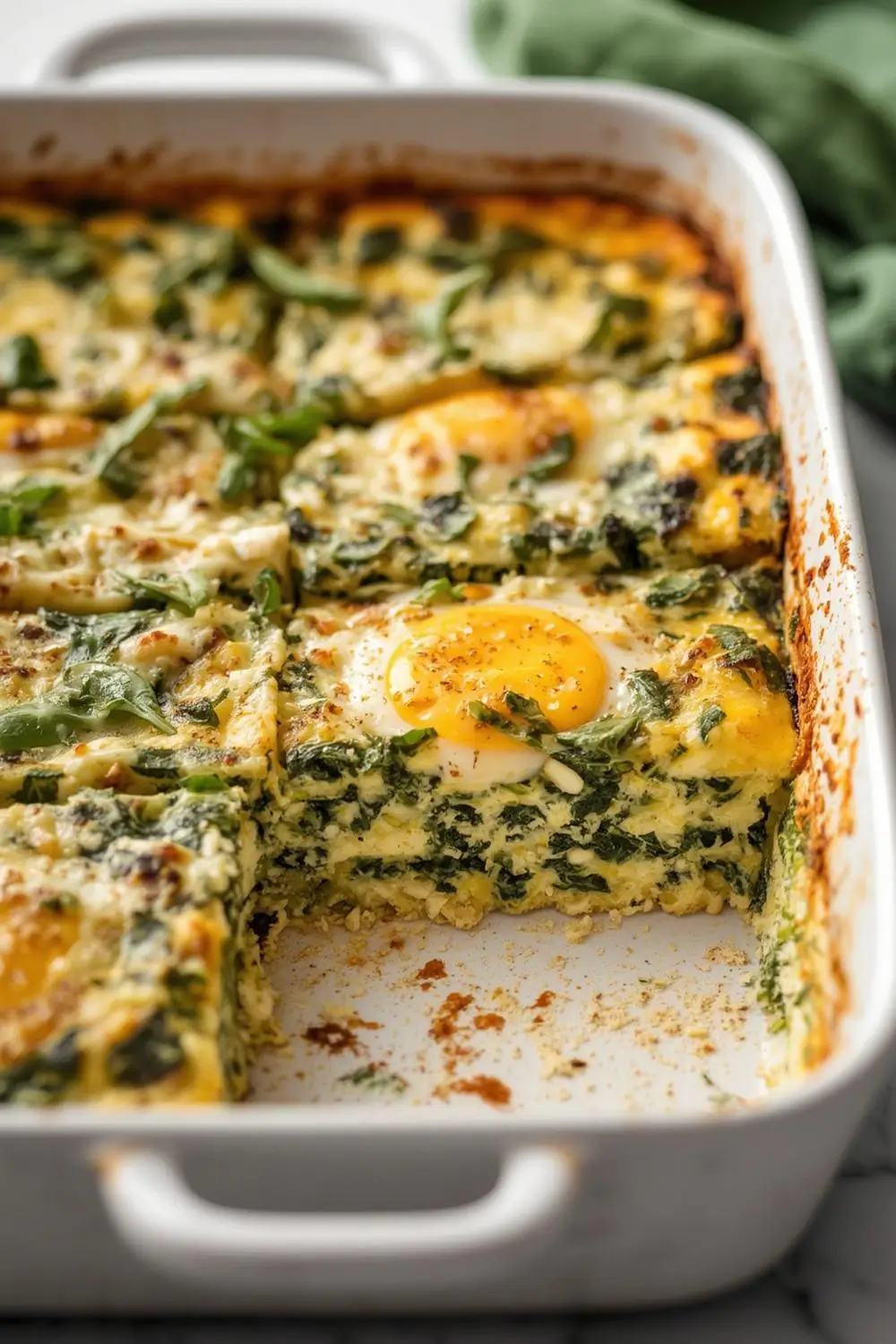 Quick spinach feta egg breakfast bake