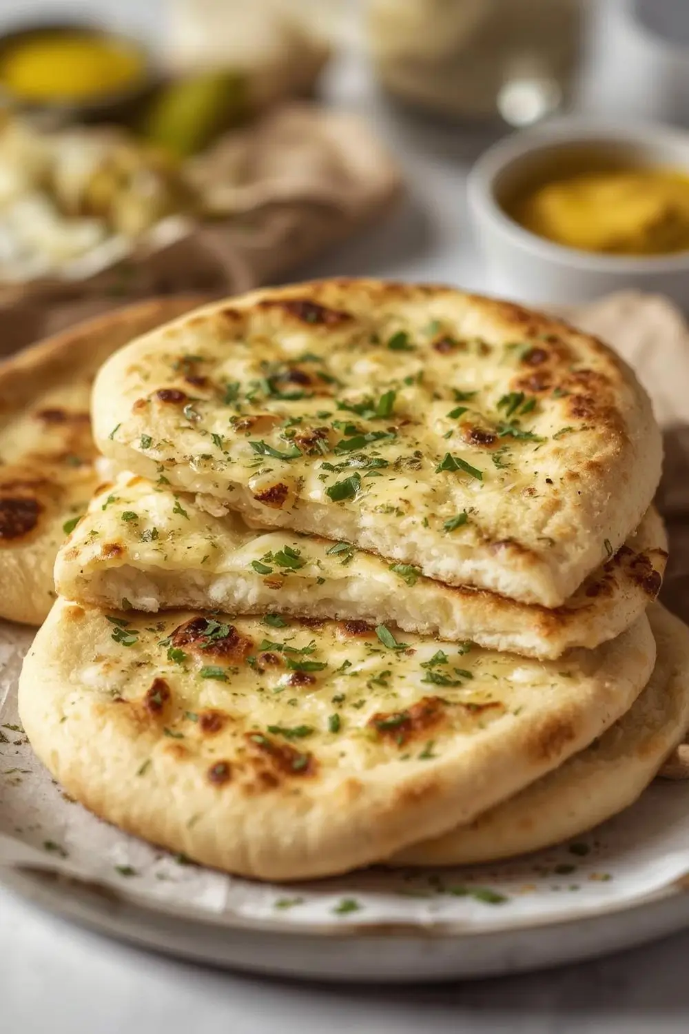 30-Minute Quick Sourdough Discard Garlic Naan Bread