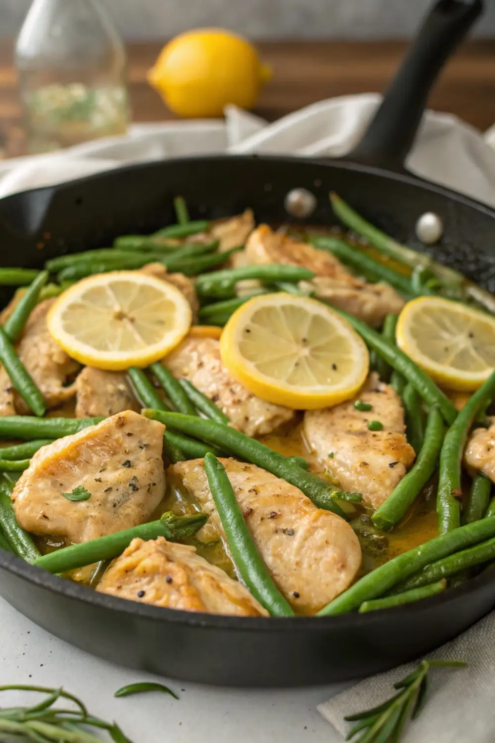Easy Lemon Chicken Skillet with Green Beans