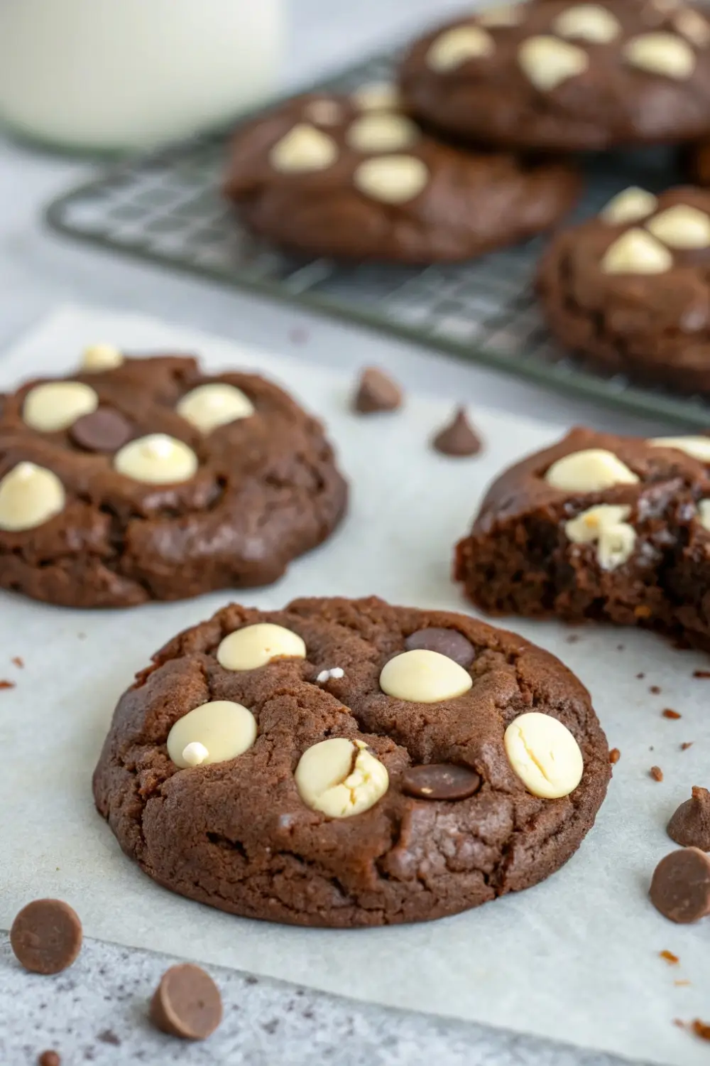Brownie Mix Cookies with White Chocolate Chips