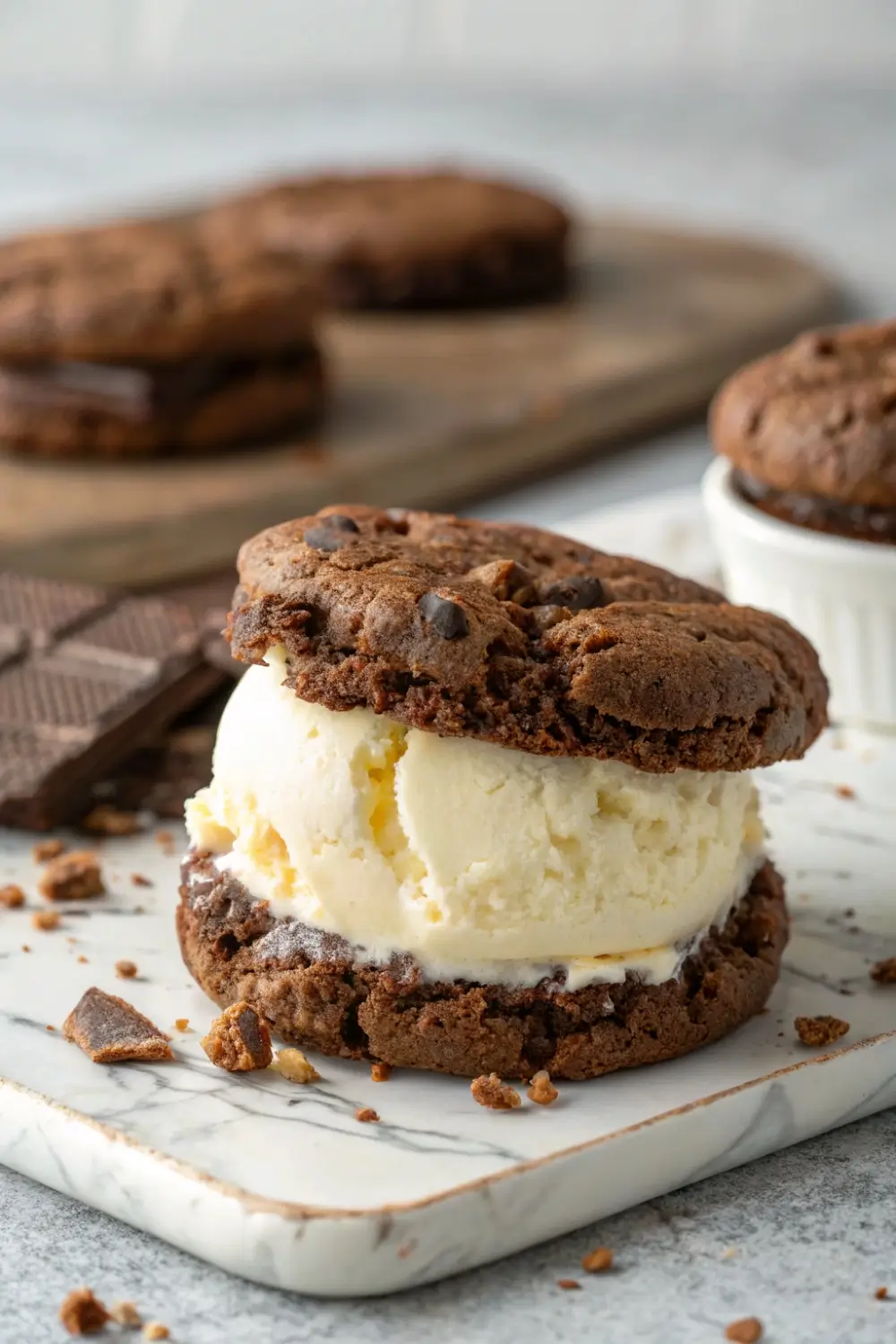 Brownie Mix Cookies Ice Cream Sandwich Idea