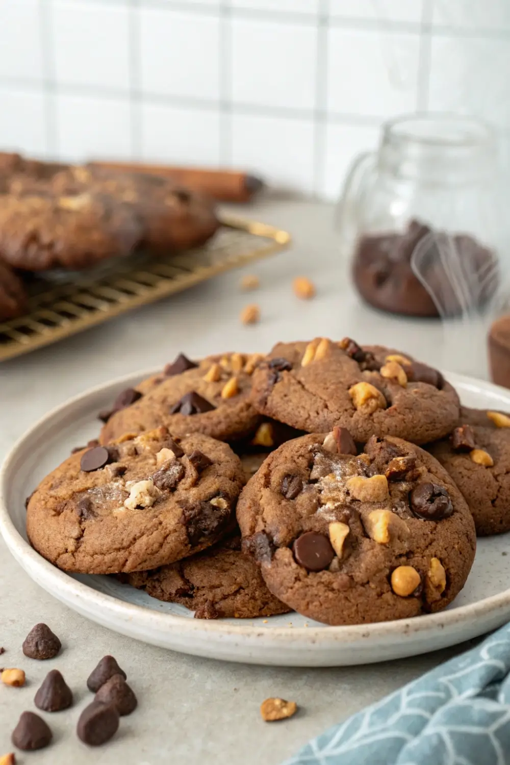 Brownie Mix Cookies with Nuts and Chocolate