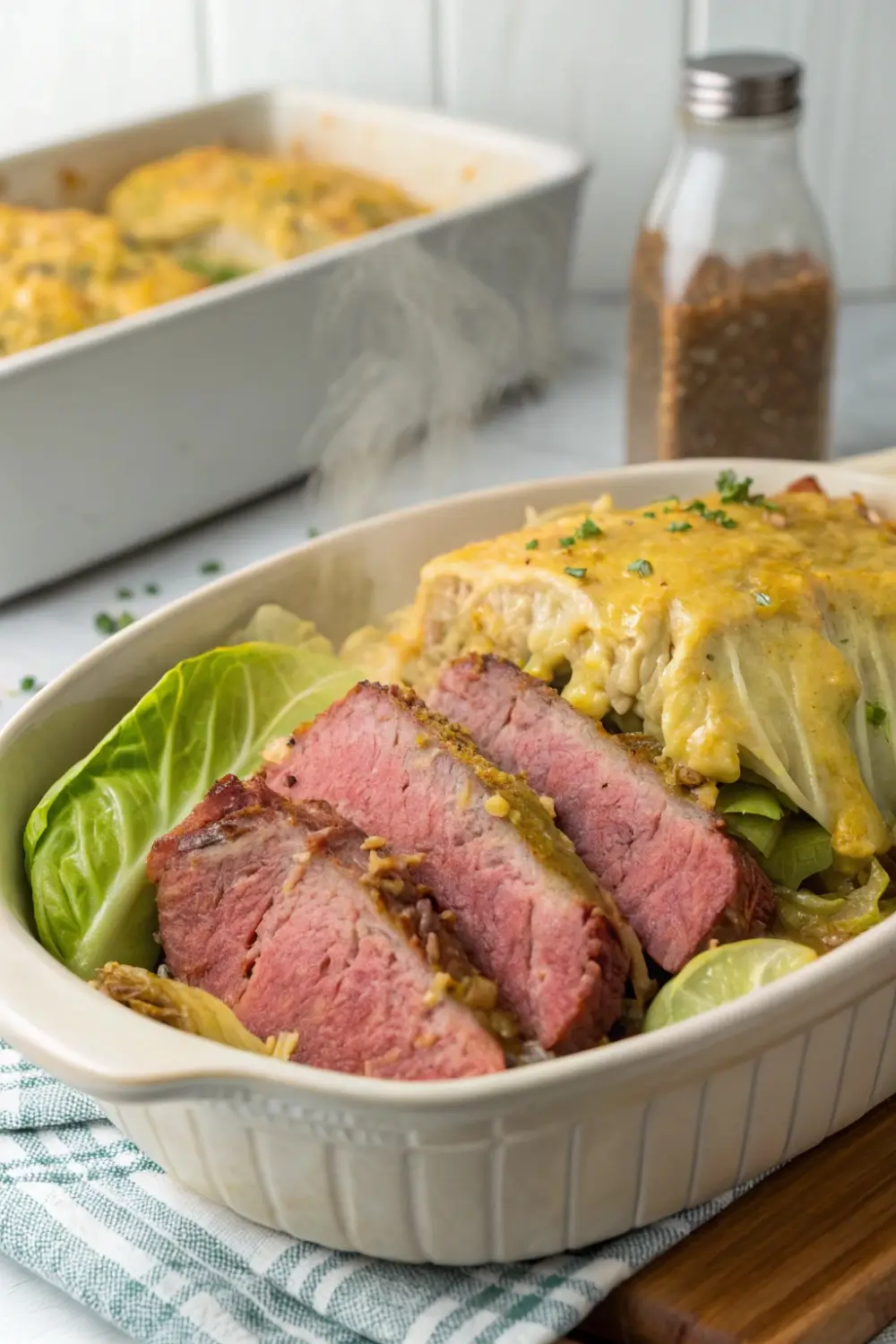 Corned Beef Cabbage with Mustard Glaze Crust