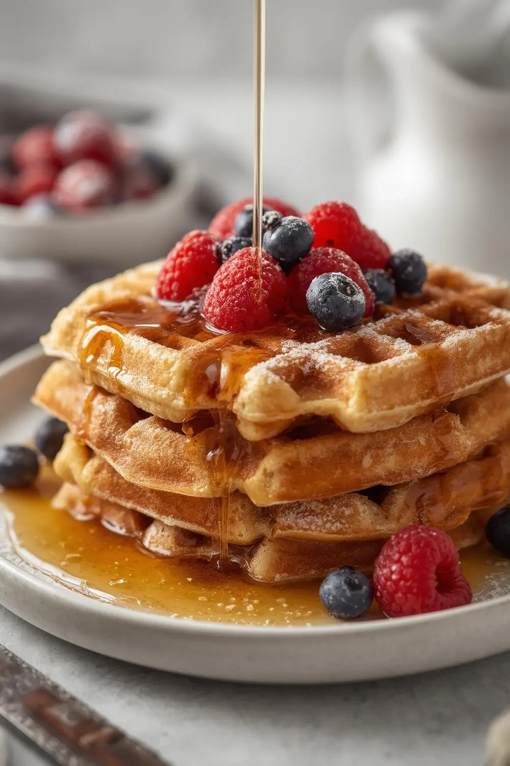 Decadent Sourdough Discard Sweet Vanilla Breakfast Waffles