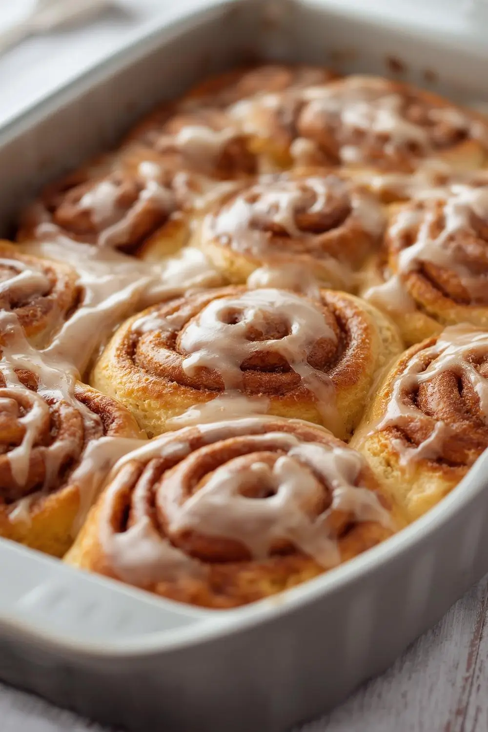 Golden Swirled Cinnamon Rolls with Sweet Icing