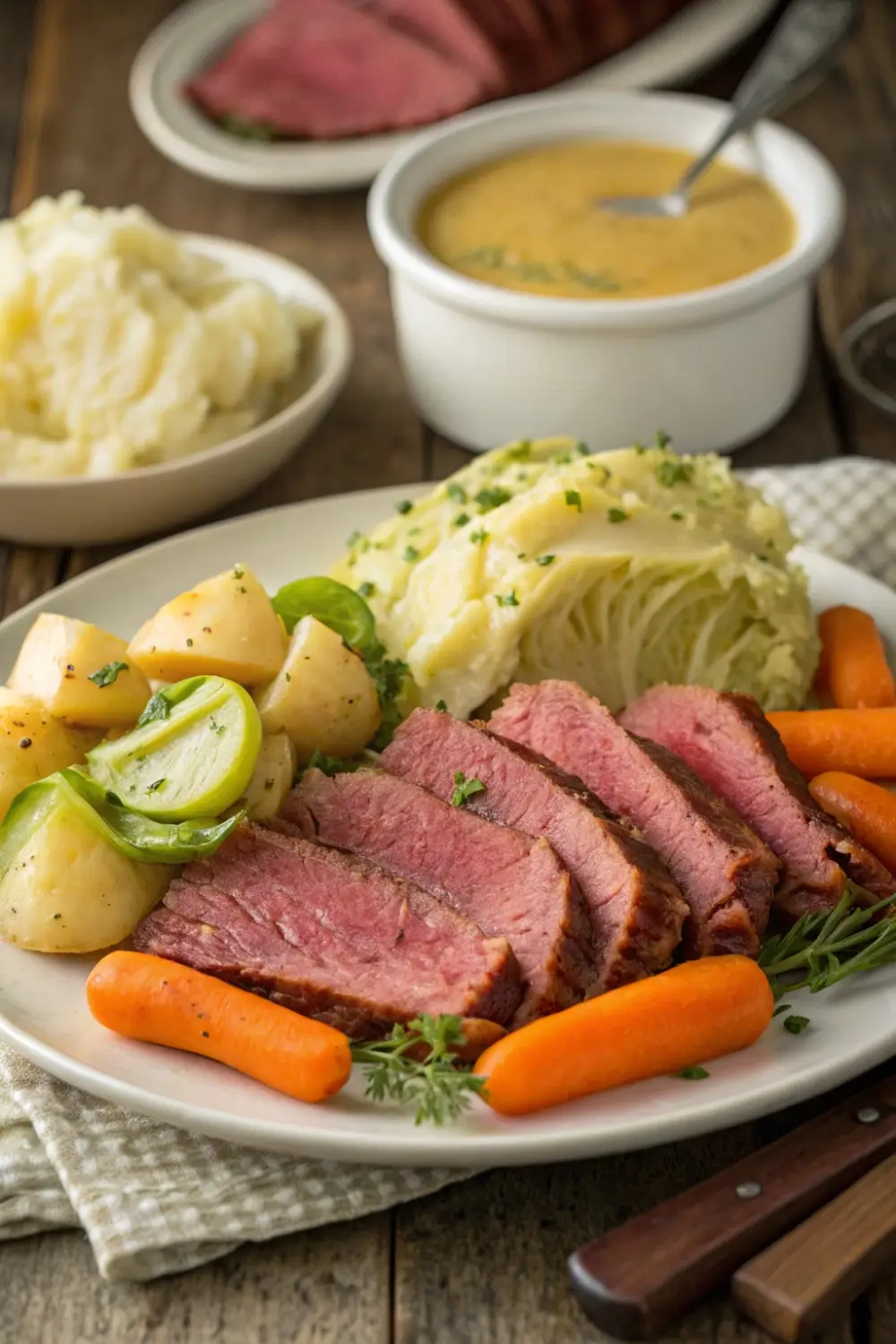 Homemade Corned Beef Cabbage Hearty Dinner