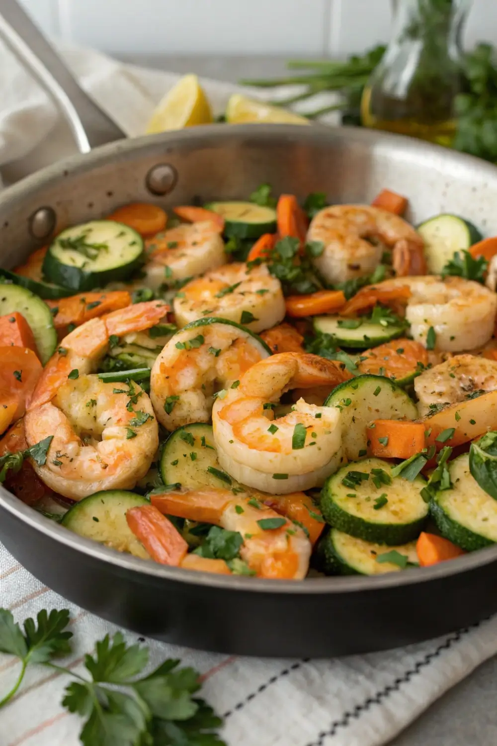 One Pan Shrimp & Veggie Dinner