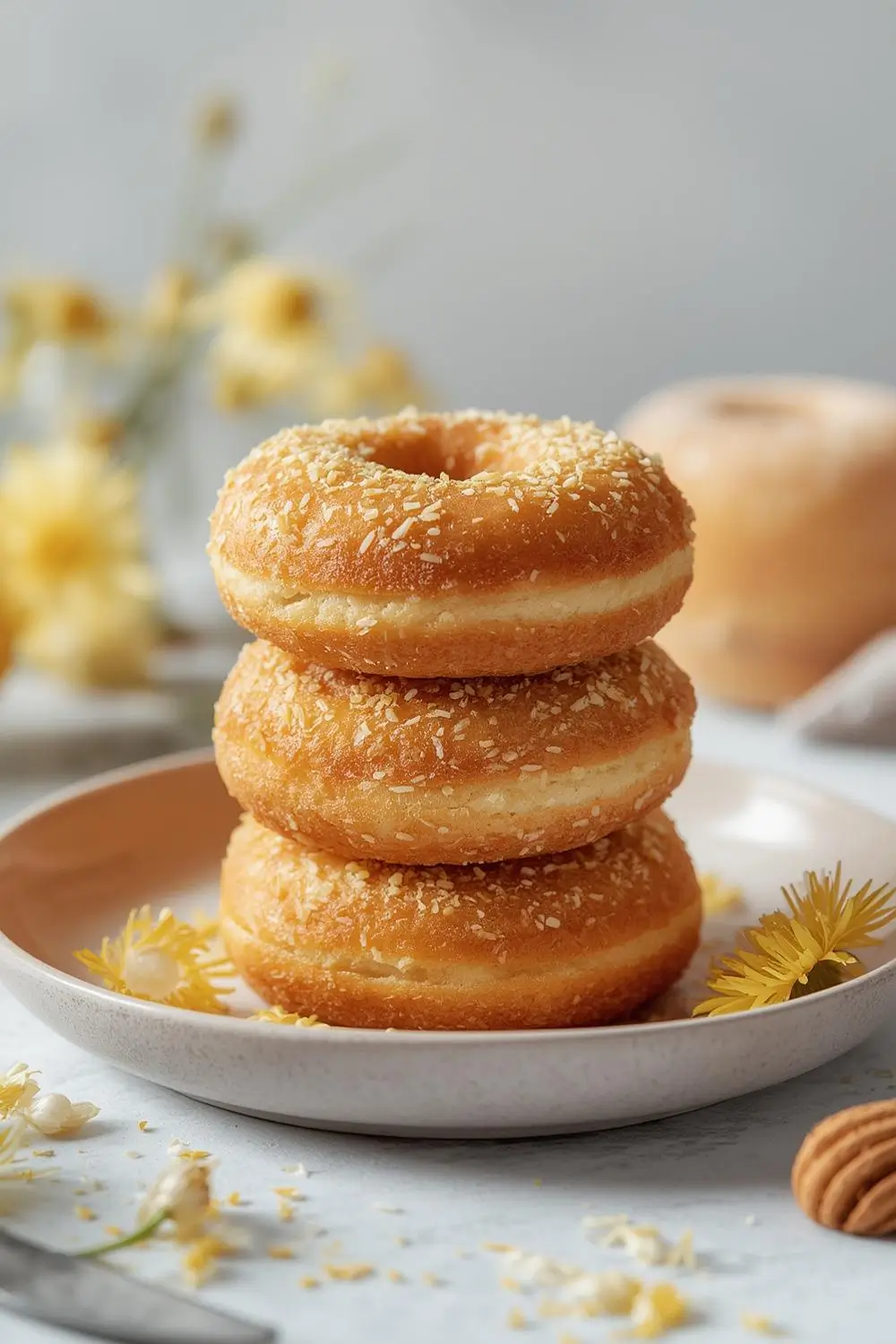 Sweet & Savory Dandelion Blossom Soft Baked Donuts Recipe