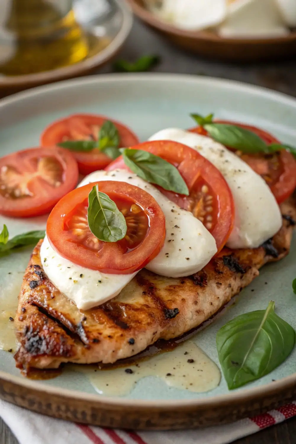 Caprese Chicken with Tomatoes and Mozzarella